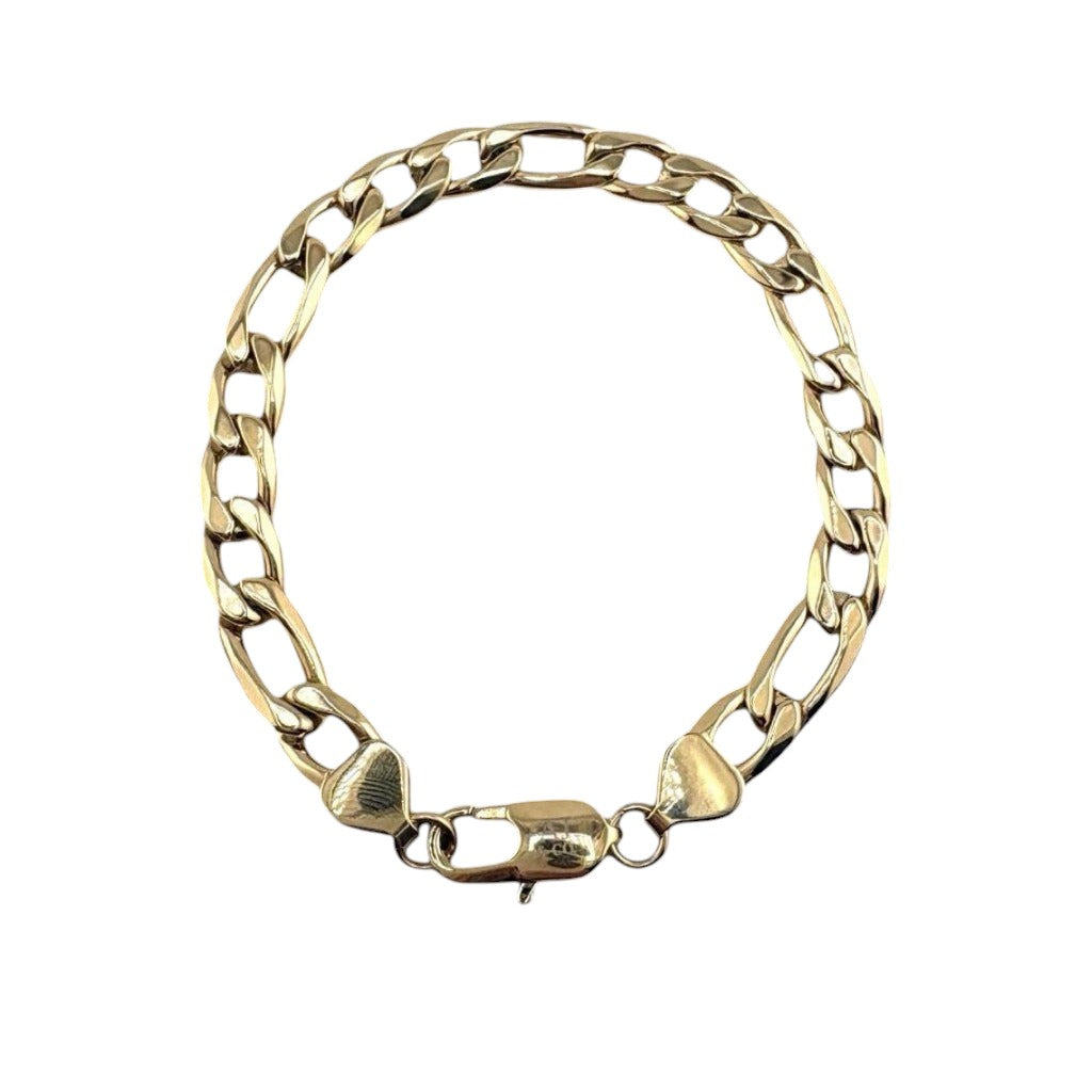 Bracelet Figaro Loyal 8 mm AJ&Co, finition dorée.