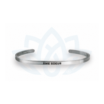 Bracelet InnerVoice « Âme sœur », vue du bijou et de son inscription en français.