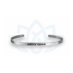 Bracelet InnerVoice « Justice espoir », vue du bijou et de son inscription en français.