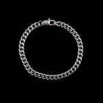 Bracelet maille cubaine Viril 6 mm AJ&Co, finition argentée.