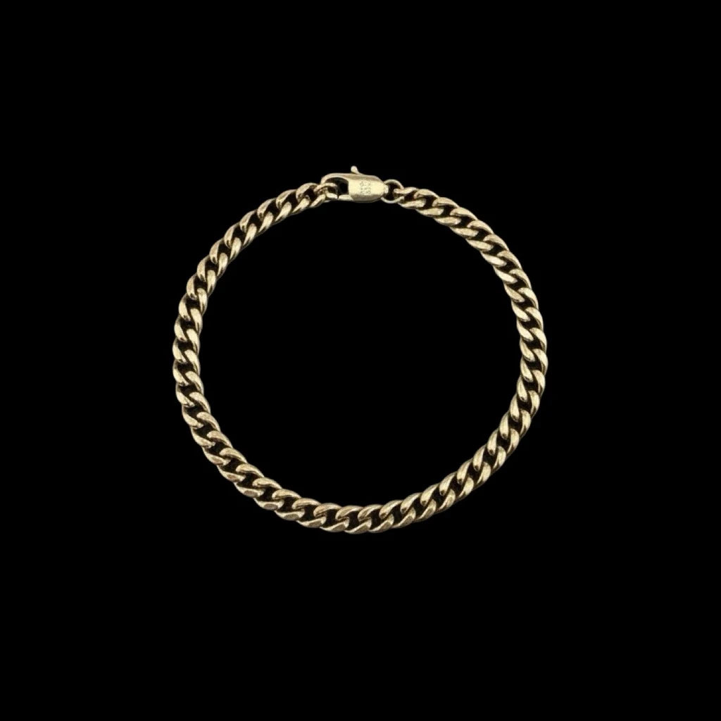 Bracelet maille cubaine Viril 6 mm AJ&Co, finition dorée.