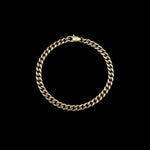 Bracelet maille cubaine Viril 6 mm AJ&Co, finition dorée.