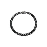 Bracelet maille cubaine Viril 6 mm AJ&Co, finition noire.
