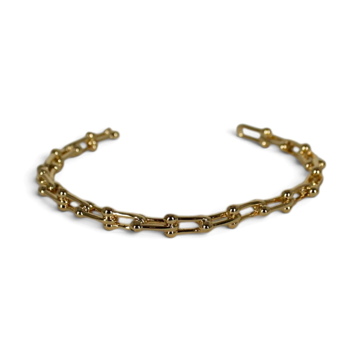 Bracelet Jacqueline Kent à maillons allongés dorés, vue avant