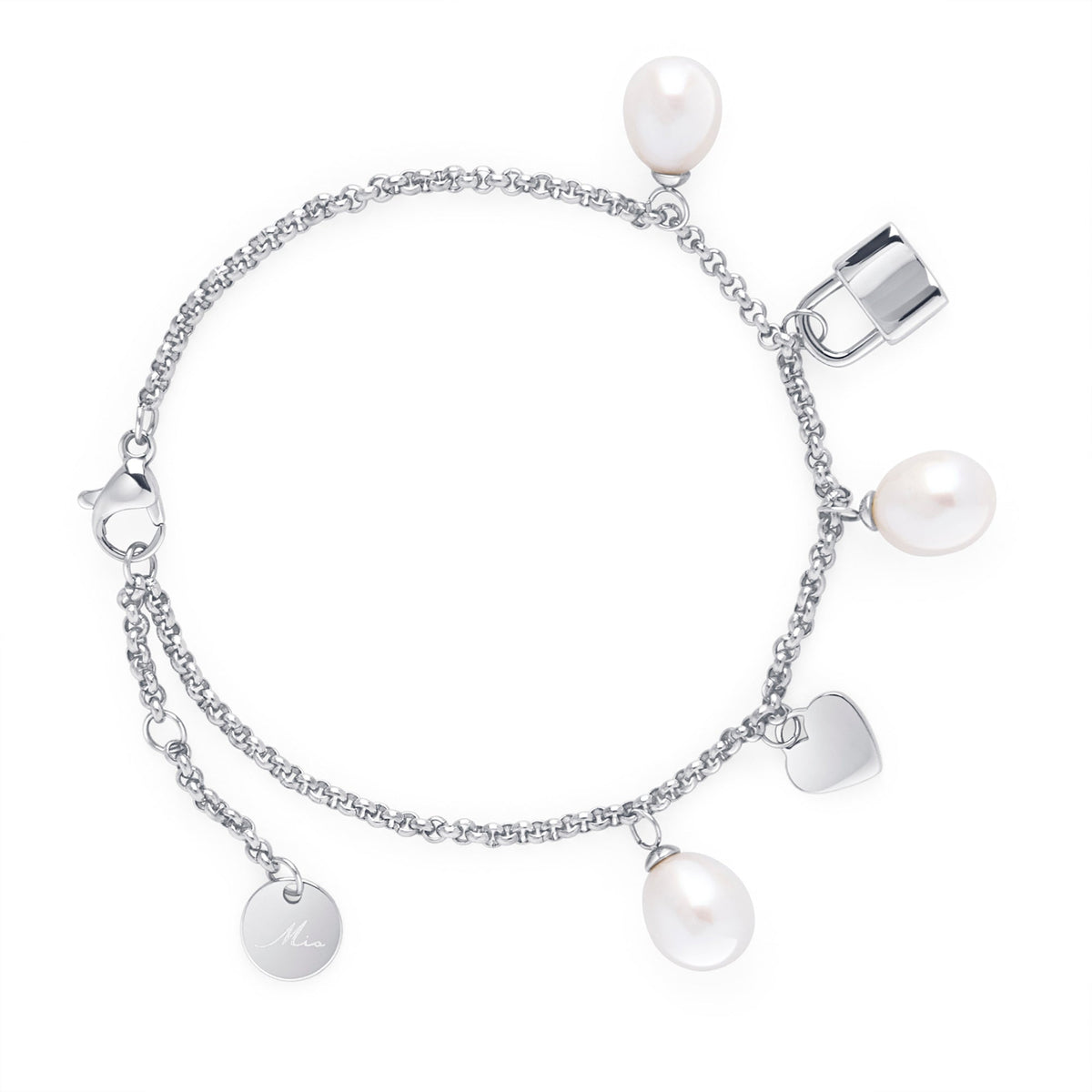 Bracelet Mila de Mia, fini argenté