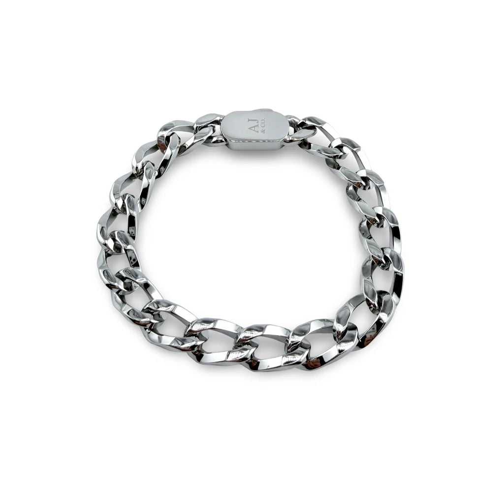 Bracelet Prestance 9 mm AJ&Co, finition argentée.