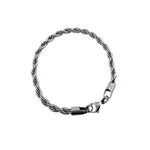 Bracelet torsadé Élégance 5 mm AJ&Co, finition argentée.