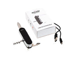 Briquet Sizzle Scout noir avec outils, boîte et câble USB