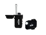Briquet Sizzle Versa noir avec col déployé et lampe allumée