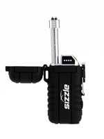 Briquet Sizzle Versa noir avec col extensible déployé