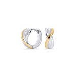 Boucles d’oreilles entrelacées à dominante argentée et détails dorés