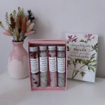 Coffret rose de tubes de produits pour le bain Dot & Lil