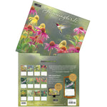 Calendrier mural LANG Hummingbirds 2027 : présentation des illustrations et du dos du calendrier.