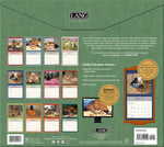 Calendrier mural LANG Puppy 2027 : présentation des illustrations et du dos du calendrier.