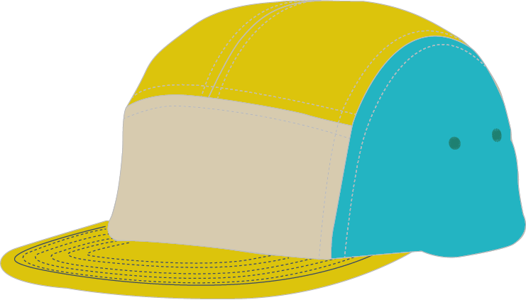 Casquette à cinq panneaux Arseno pour enfant, coloris Lever de soleil, vue de face