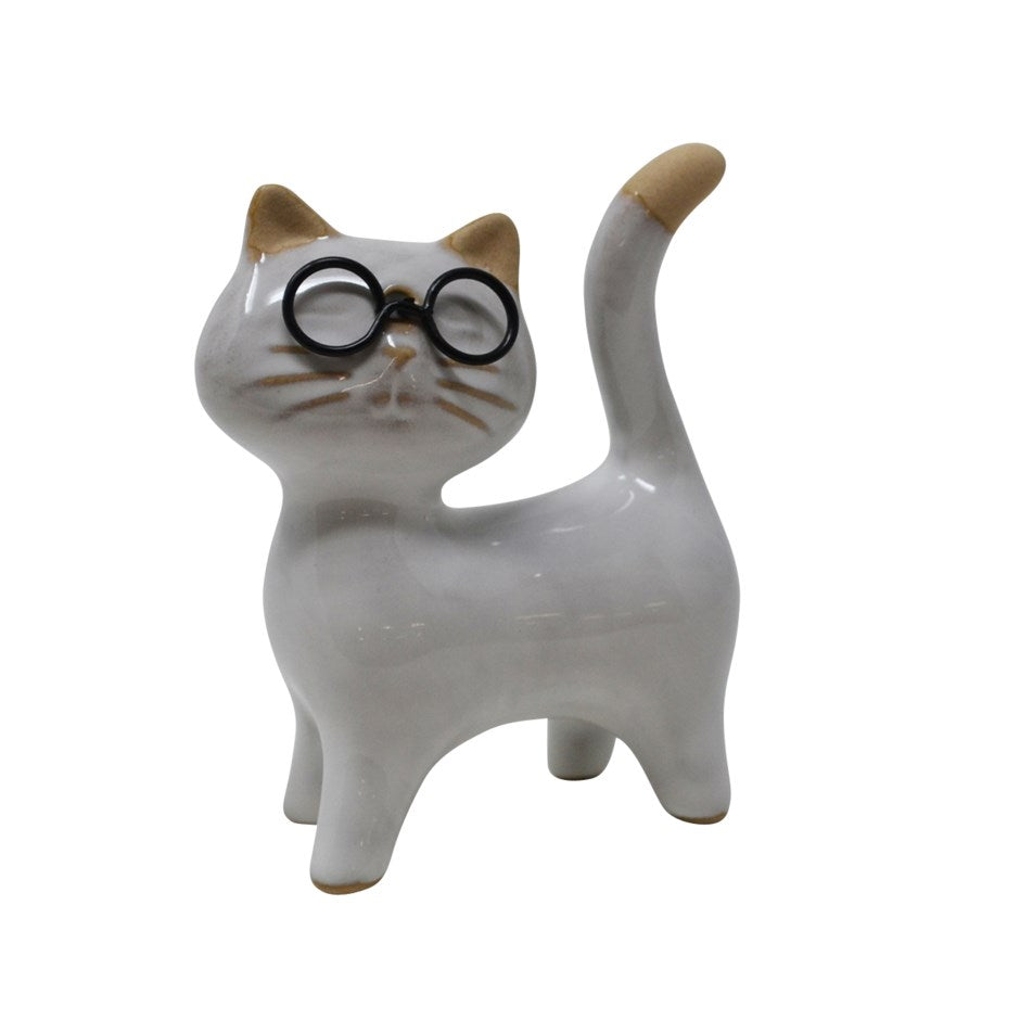 Chat décoratif à lunettes