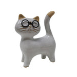 Chat décoratif à lunettes