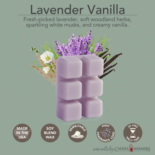 Cire parfumée – Lavande et vanille – 70,9 g de Candle Warmers — présentation de la cire et de ses notes parfumées