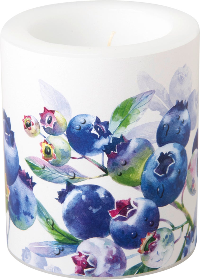 Gobelet blanc à motif de bleuets