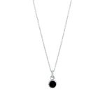 Collier pendentif Ines de Mia, fini argenté et noir