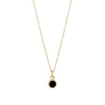 Collier pendentif Ines de Mia, fini doré et noir