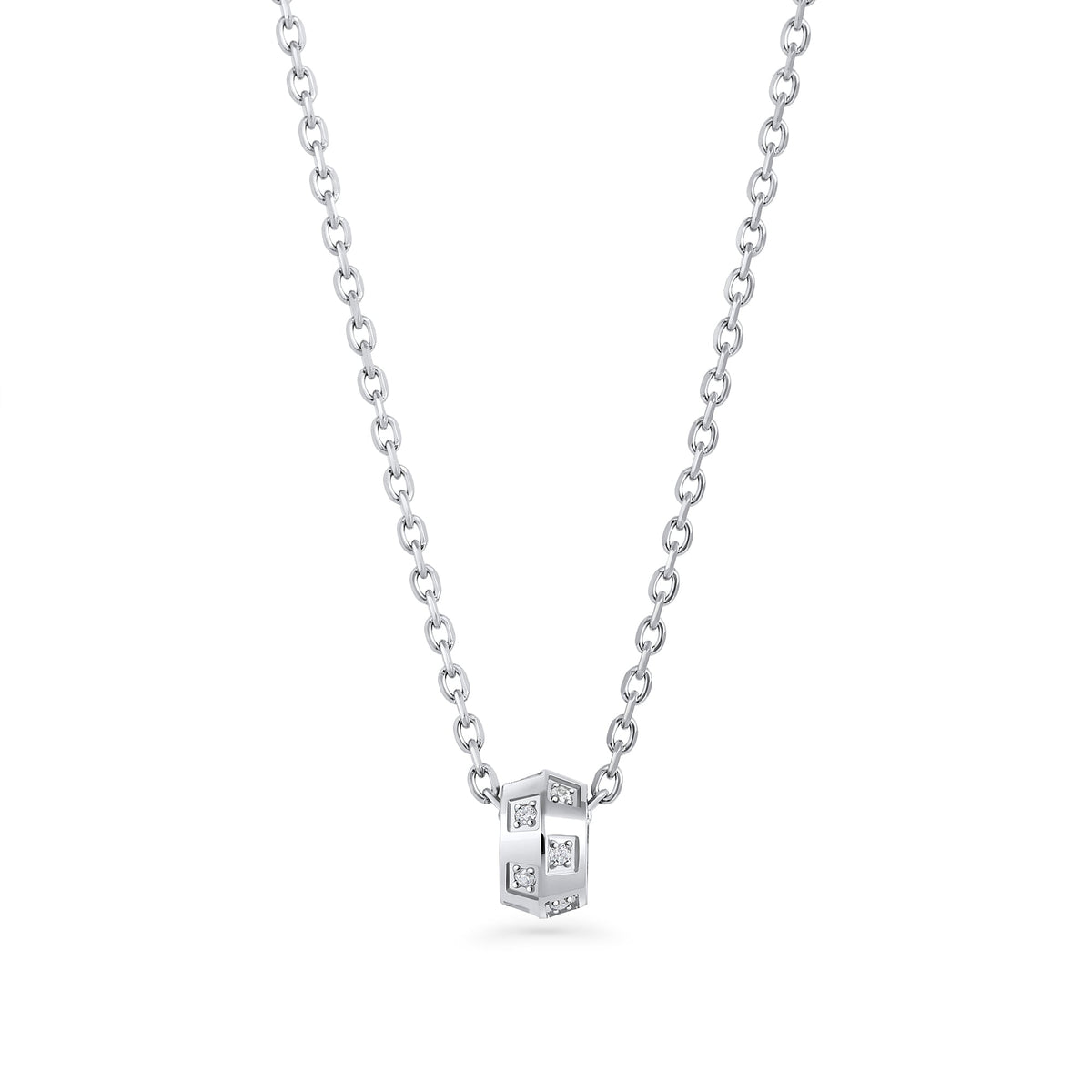 Collier pendentif Samira de Mia, fini argenté
