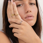 Bague de méditation Shanti – MeditationRings – portée au doigt – vermeil or jaune