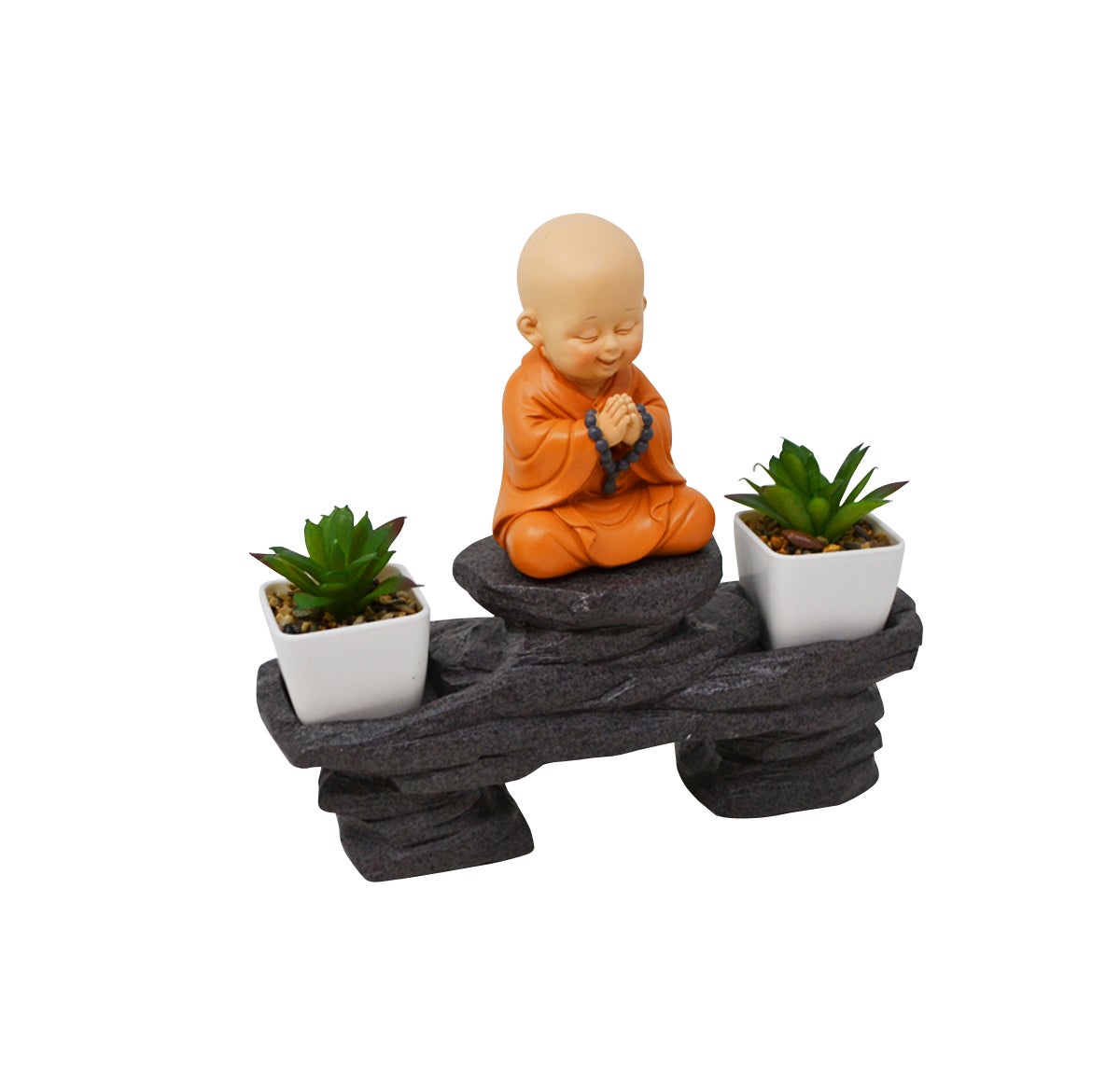 Décoration Inukshuk avec plantes