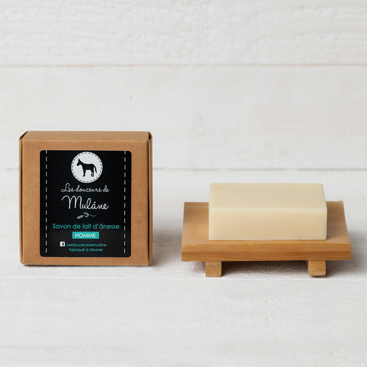 Savon homme 3 en 1 Mulâne rectangulaire, avec sa boîte noire