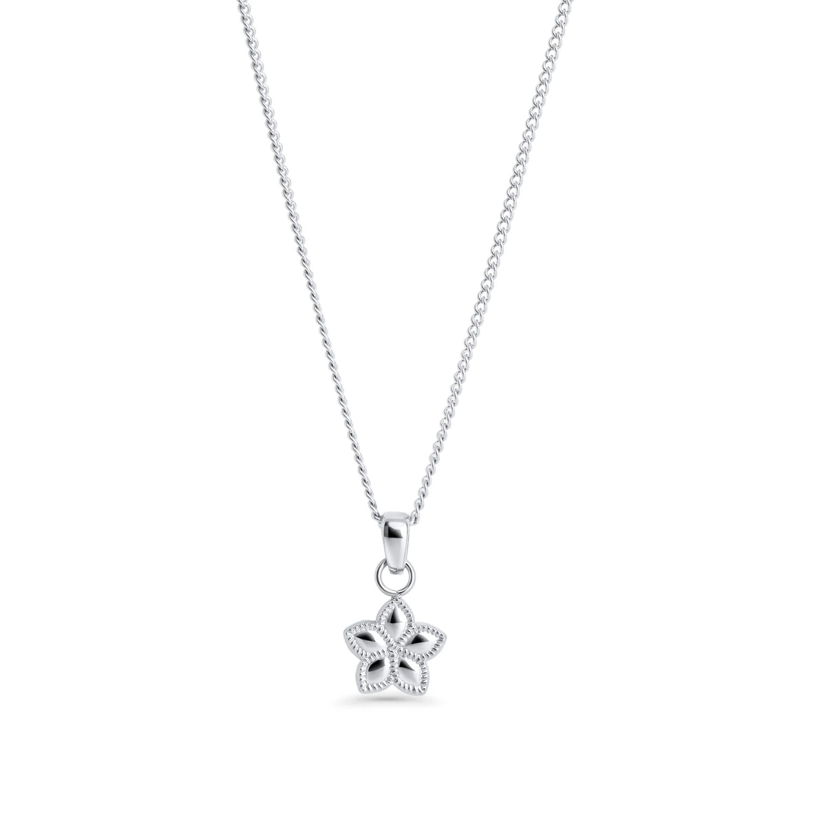 Collier argenté avec pendentif en fleur