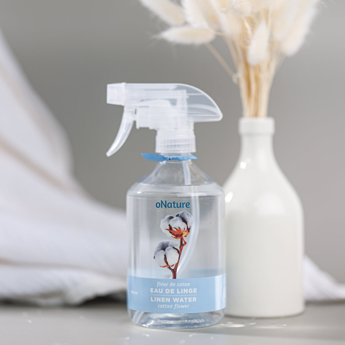 Eau de linge oNature – Fleur de coton – 500 ml — présentation du produit