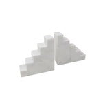 Ensemble de 2 serre-livres en marbre blanc