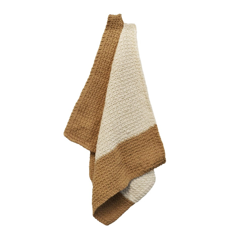 Ensemble de 2 torchons bruns et crème