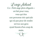 Message en français sur la carte de l’épinglette « Aidant ».