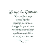 Message en français sur la carte de l’épinglette « Baptême ».