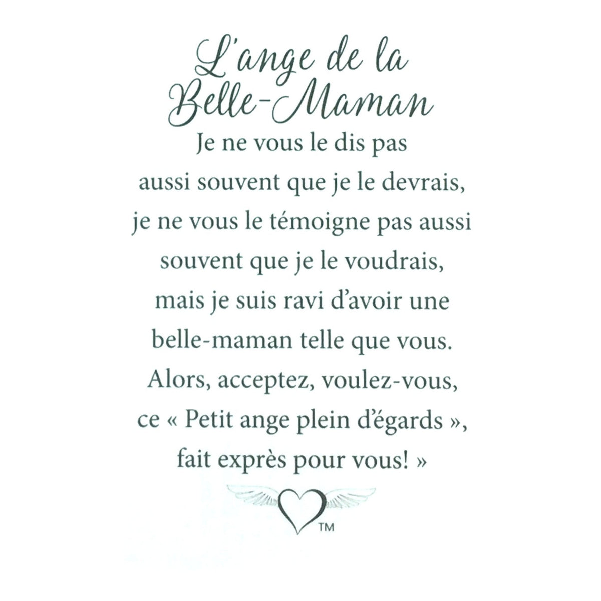 Message en français sur la carte de l’épinglette « Belle-maman ».