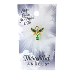Épinglette « Câlin je pense à toi » sur sa carte de présentation Thoughtful Angels.