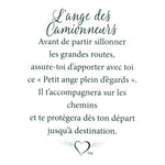 Message en français sur la carte de l’épinglette « Camionneurs ».