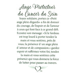 Message en français sur la carte de l’épinglette « Cancer du sein ».