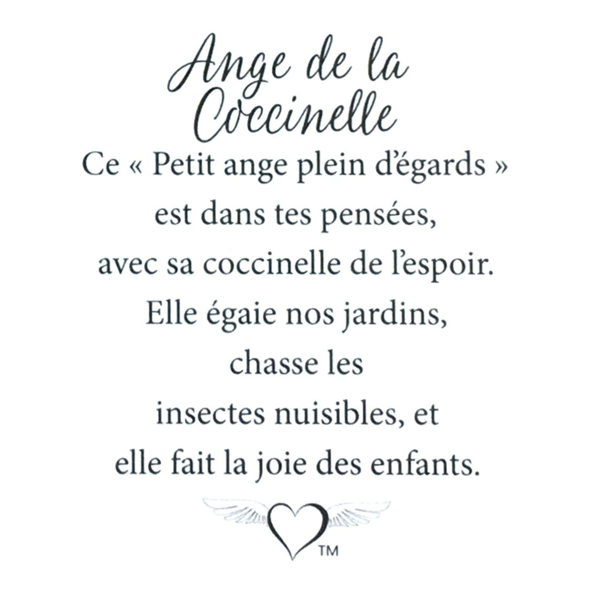 Épinglette « Coccinelle » de la collection Thoughtful Angels.