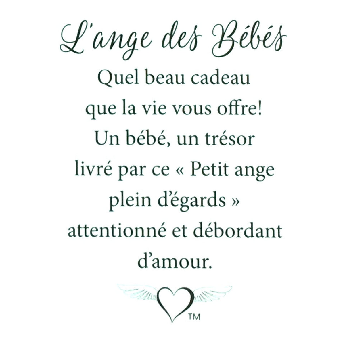 Message en français sur la carte de l’épinglette « Bébés ».