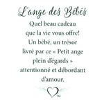 Message en français sur la carte de l’épinglette « Bébés ».