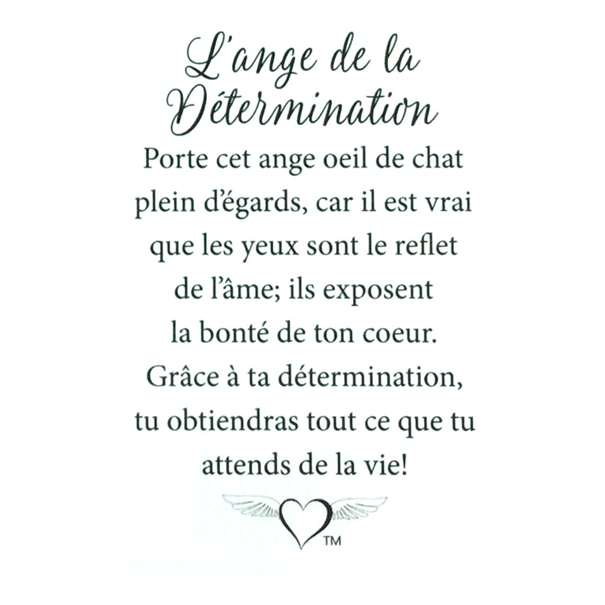 Message en français sur la carte de l’épinglette « Détermination ».