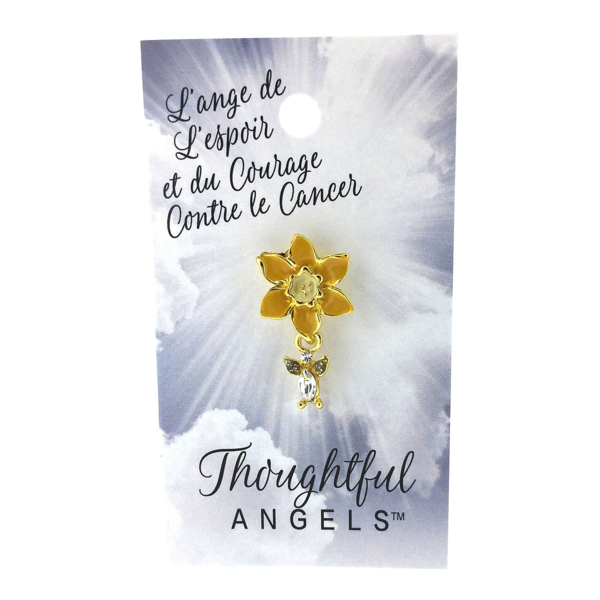 Épinglette « Espoir et courage contre le cancer » de la collection Thoughtful Angels.