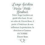 Message en français sur la carte de l’épinglette « Ange gardien – octobre ».