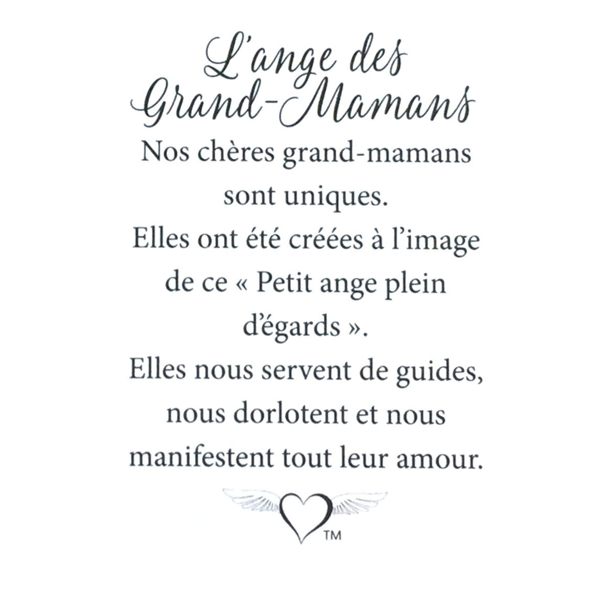 Message en français sur la carte de l’épinglette « Grand-mamans ».