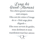 Message en français sur la carte de l’épinglette « Grand-mamans ».