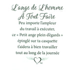 Message en français sur la carte de l’épinglette « Homme à tout faire ».