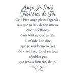 Message en français sur la carte de l’épinglette « Je suis fier(ère) de toi ».