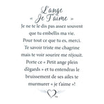Message en français sur la carte de l’épinglette « Je t’aime ».
